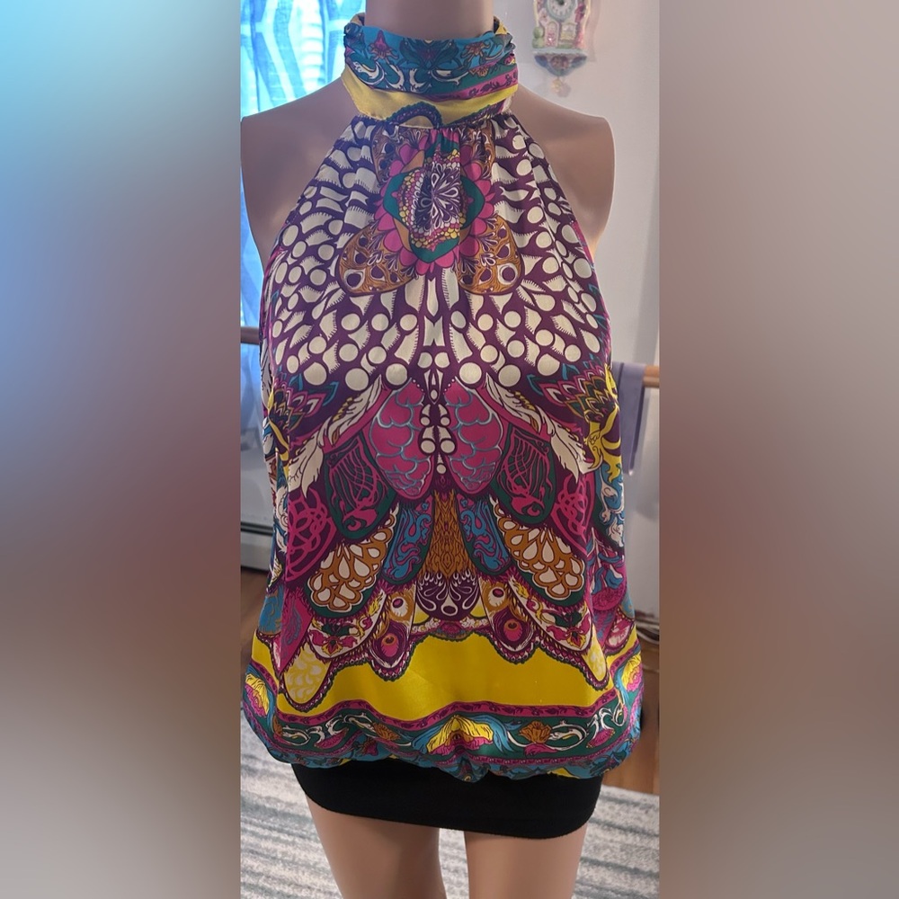 Vibrant Multicolor Halter Top